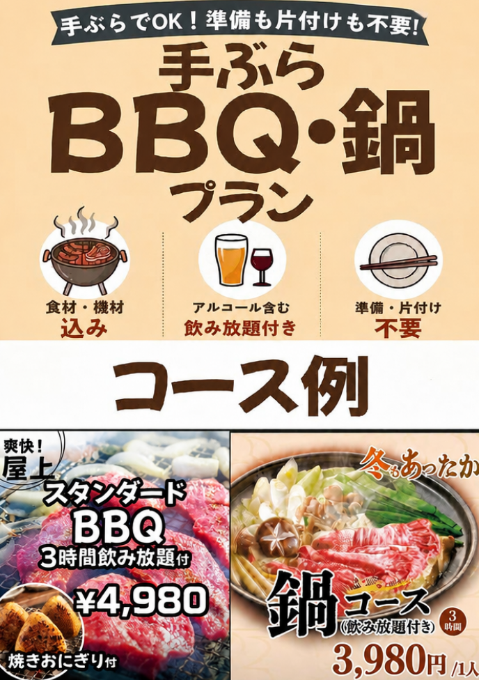 手ぶらBBQプラン